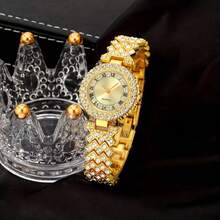 3 件时尚休闲女士石英表，配有优雅指针和罗马表盘，女士钟表搭配手链套装，是完美的情人节礼物和节日派对的首选