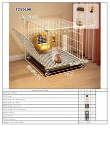 Jaula grande para conejo de fácil montaje con caja de arena, casa villa de gran tamaño para uso doméstico, jaula móvil conveniente para mascotas pequeñas