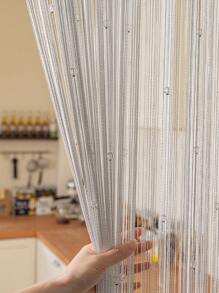 1 pieza Cortina decorativa de borla brillante gris de moda