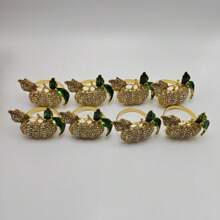 New Rhinestone Pumpkin Pattern Napkin Rings, Wholesale Hotel Tableware Napkin Holders, Holiday Dinning Accessories