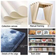 1/3 件带框/无框大理石纹装饰画、墙面艺术挂画、帆布海报、画芯、松木墙画（可选框架） - 彩色 - 查看 10