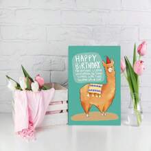 1Pc Funny Llama Birthday Card For Friend, Hilarious Birthday Card For Women Men, The Birthday Llama Will Be Watching You Today... School Supplies,Back To School