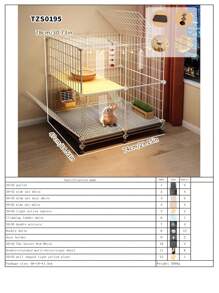 Jaula grande para conejo de fácil montaje con caja de arena, casa villa de gran tamaño para uso doméstico, jaula móvil conveniente para mascotas pequeñas