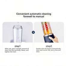 Exprimidor de 10 cuchillas mejorado, licuadora, vaso para jugo, portátil, recargable por USB, exprimidor eléctrico pequeño automático, licuadora para batidos, práctico para procesar verduras y frutas, exprimidor centrífugo de frutas