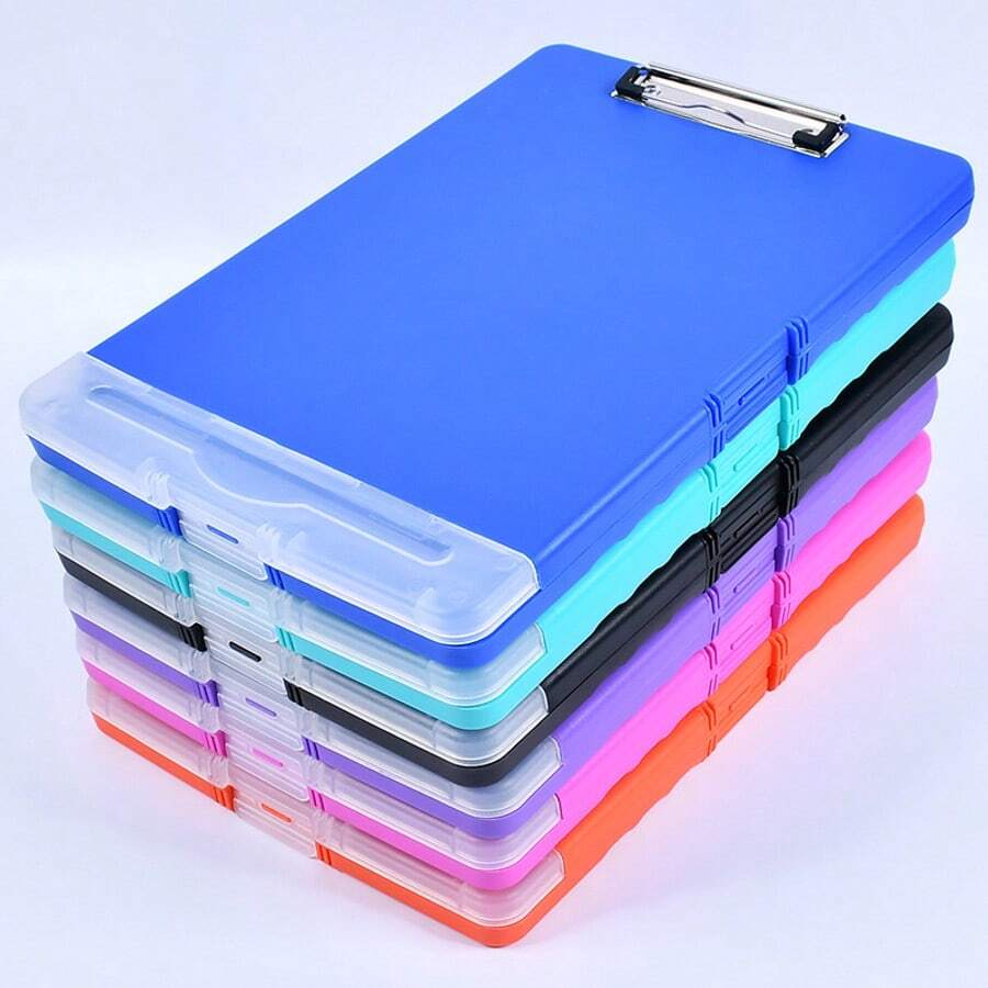 PP Folder Storage Box File Box A4 Writing Board Clip, Large-Capacity Nursing Clipboard With Pencil Case,Back To School,School Supplies