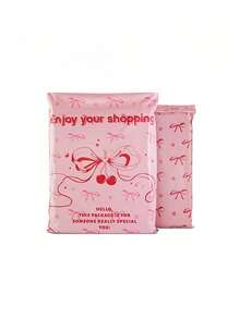 20个粉色蝴蝶结防水邮寄袋，适用于办公室、学生、返校服装包装 - 粉紅色櫻桃 - 查看 10