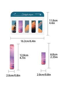 5 PCS Twilight Whisper Magnetic Bookmarks And Water Color Bookmarks Set, Double-Sided Magnetic Page Markers For Reading, Ideal Student Supplies And Gift For Book Lovers, Perfect For All Books And Notebooks , Back To School Gifts - Multicolor - View 3