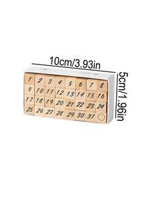 1 Set de exquisitos sellos de madera, con diseños de día, mes y patrón de clima tallados, sellos de madera personalizados para decorar cuadernos y agendas, usados para decorar calendarios, libretas y útiles escolares, un regalo especial adecuado para dar a un amigo o para volver a la escuela - Color de la madera - Ver 3