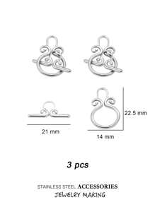 3 Stücke/Set Edelstahl Toggle OT Verschlüsse, Haken Schnallen Verbinder, Silber und Gold für Armband, Halsketten Herstellung, Herz, rund und andere Formen, 18 Karat Gold Schmuck, Accessoires, Halsketten Verlängerung, Schmuckherstellung, Armband Werkzeug, Kleinigkeiten, Anhänger für Schmuckherstellung, Bastelzubehör, Halsketten Verlängerung, Armband Verlängerung, Anhänger für Schmuckherstellung, Schmuck Zubehör & Komponenten, Schmuckherstellung Verschlüsse & Haken