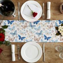 1 件蝴蝶图案桌旗，厨房餐厅装饰，适用于乔迁节日婚礼家居装饰