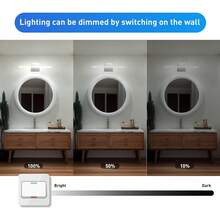 Local Delivery  Fixture Indoor Wall Sconces Modern 14W Chrome 24Inch LED Bathroom Vanity Light Bar Color Changing 3CCT Dimmable Shining Over Mirror Lighting - 3CCT - View 1
