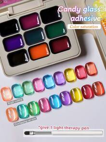 MORDDA 9Colors Spring 2025 Nail Art Color Nail Polish Hard Long-Lasting Slap Glue Gradient Effect Nail Art Gift Nail Art Shop DIY Nail Art - Nhiều màu - Xem 1