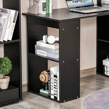 HOMCOM Modern Home Office Desk With 6-Tier Storage Shelves, 47 Writing Desk With Bookshelf, White - màu đen - Xem 9