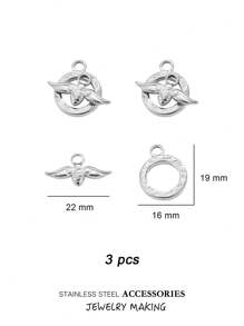 3 Stücke/Set Edelstahl Toggle OT Verschlüsse, Haken Schnallen Verbinder, Silber und Gold für Armband, Halsketten Herstellung, Herz, rund und andere Formen, 18 Karat Gold Schmuck, Accessoires, Halsketten Verlängerung, Schmuckherstellung, Armband Werkzeug, Kleinigkeiten, Anhänger für Schmuckherstellung, Bastelzubehör, Halsketten Verlängerung, Armband Verlängerung, Anhänger für Schmuckherstellung, Schmuck Zubehör & Komponenten, Schmuckherstellung Verschlüsse & Haken