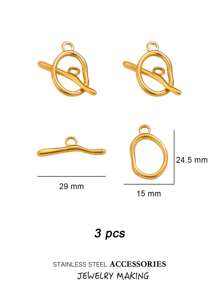3 Stücke/Set Edelstahl Toggle OT Verschlüsse, Haken Schnallen Verbinder, Silber und Gold für Armband, Halsketten Herstellung, Herz, rund und andere Formen, 18 Karat Gold Schmuck, Accessoires, Halsketten Verlängerung, Schmuckherstellung, Armband Werkzeug, Kleinigkeiten, Anhänger für Schmuckherstellung, Bastelzubehör, Halsketten Verlängerung, Armband Verlängerung, Anhänger für Schmuckherstellung, Schmuck Zubehör & Komponenten, Schmuckherstellung Verschlüsse & Haken