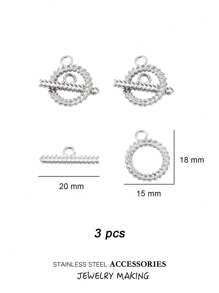 3 Stücke/Set Edelstahl Toggle OT Verschlüsse, Haken Schnallen Verbinder, Silber und Gold für Armband, Halsketten Herstellung, Herz, rund und andere Formen, 18 Karat Gold Schmuck, Accessoires, Halsketten Verlängerung, Schmuckherstellung, Armband Werkzeug, Kleinigkeiten, Anhänger für Schmuckherstellung, Bastelzubehör, Halsketten Verlängerung, Armband Verlängerung, Anhänger für Schmuckherstellung, Schmuck Zubehör & Komponenten, Schmuckherstellung Verschlüsse & Haken
