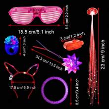 Adult Party Gifts 43/78/145 Set Of Glowing Toys Party Gifts Glowing Adult Birthdays And Halloween Use Finger Lights Jelly Ring Glorious Glasses Bracelet Fiber Optic Lights