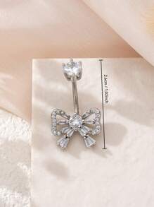 1 peça elegante e sexy com design de arco e borboleta de zircônia cúbica e piercing no umbigo, adequado para festas femininas, festivais de música e joias corporais
