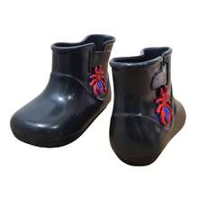 Galocha Bota Aranha Rosa Lilás Preto Spider Flor Infantil Frio Chuva Impermeável 17 ao 24 Menina Menino