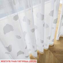 2pcs Floral Embroidered Sheer Curtains, All-In-One Decorative Rod Pocket Luxury Style Window Drapes, Suitable For Bedroom, Living Room, Dining Room, Balcony, Bathroom, Hallway, Villa And Other Home Decor