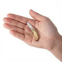 1PC Mini Folding Knife, Outdoor Portable Pocket Knife, Portable Unpacking Knife, Delivery Knife, Portable Fruit Knife - Gold Folding Knife - View 1