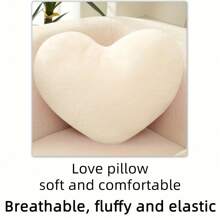 1PC Heart-Shaped Plush Pillow Soft Fluffy Pillow Sofa Bed Decorative Pillow Love Pillow Heart-Shaped Pillow Room Decor Home Decor Living Room Decor
