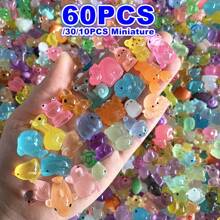 10/30/60pcs Various Luminous Mini Resin Animal Mushroom Figurines Miniature Figurines Ornament For Fairy Garden Accessories Aquarium Landscape Bonsai Decoration