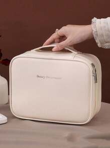 1 pieza Bolsa de maquillaje multifuncional para viaje, organizador de brochas de maquillaje, bolsa de aseo de baño, bolsa de cosméticos, bolso, bolsa de lavado colgante, bolsa de datos, bolsa de equipaje, almacenamiento de productos para el cuidado de la piel, adecuada para lápiz labial, brochas de maquillaje, bolígrafos de maquillaje, sombras de ojos, espejo, delineador, brillo de labios, cuidado de la piel, cepillo de dientes, vaso para cepillo de dientes, jabón, champú, peine, reloj, teléfono, collar, joyería, productos digitales, almacenamiento
