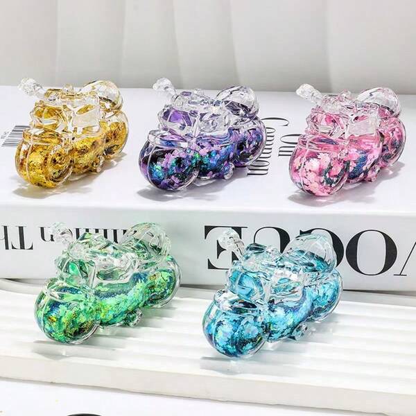 1 pieza Adorno de botella de de combustible de motocicleta negra, accesorio de llavero de acrílico, regalo al por mayor