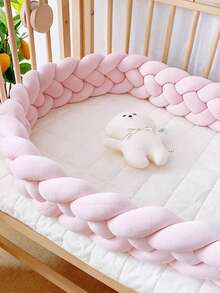 1 件婴儿床保险杠针织加厚护栏，防震防撞保护，加厚高垫包裹，儿童房装饰