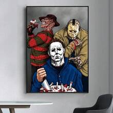 WB 1/10PCS Film Krueger Freddy Horror Poster Fancy Poster Wall Sticker For Living Room Bar Vintage Decorative Painting Wall Pictures For Living Room Decoration Classic Cartoon Bedroom Decoration - Frameless