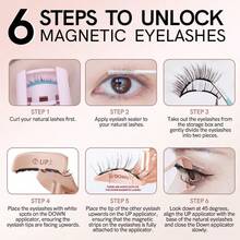 Magnetic Eyelashes With Applicator Natural Reusable Soft Magnetic Lashes Without Eyeliner, Glue-Free False Eyelashes Lightweight, Waterproof, Easy To Wear, No Makeup Remover Required(Photogeic Style) - 彩色 - 查看 7