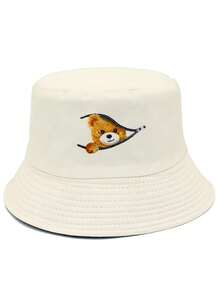 1pc Or 2pcs Bear Double-Sided Bucket Hat, Suitable For Spring/Summer Casual Wear - A - View 7