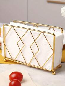 Tissue Holder - Nordic Style Metal Tissue Holder, Suitable For Cafes, Hotels, Restaurants, Desktop Organizer, Desktop Decorative Napkin Holder, Tissue Storage Container - Multicolor - View 2