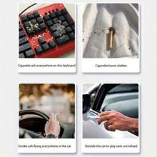 Portable Ashtray With Glass Diamond Nozzle. Suitable For Many Scenarios. Car Ashtrays, Ashtrays For Cleaning The Interior Space Of The Car, Special Nozzles. No Drips Design, Easy To Carry And Easy To Clean.