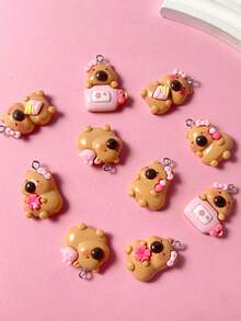 10pcs Cute Capybara Pendant, Random Style For Earrings Or Necklace - Multicolor - View 2