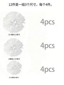 9 peças/Conjunto Bolas de Flores de Papel para Festa de Casamento, Bolas de Flores de Papel Brancas, Enfeites Penduráveis para Arco de Casamento, Itens Decorativos Centrais de Mesa para Jantar de Casamento, Decoração de Teto, Bolas Decorativas para Bottom de Festa, Adequado para Decoração de Local de Casamento, Decoração de Feriados, Decoração de Festa