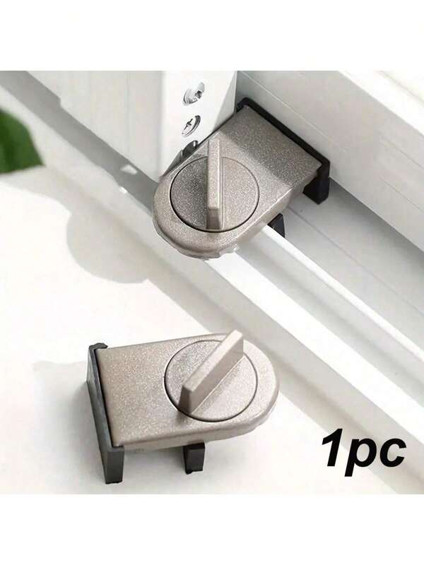 1 cerradura antirrobo, bloqueador antirrobo ajustable para ventana y puerta corredera, tope antirrobo ajustable para ventana y puerta corredera, abrazadera fija para puerta corredera, cerradura para puerta corredera, limitador de seguridad para puerta corredera de armario de vidrio
