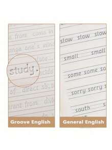 1pc Reusable English Italic 3D Groove Practice Notebook, Calligraphy Practice Book For English Letters And Words, Perfect Score Essay (Random Version Shipped)