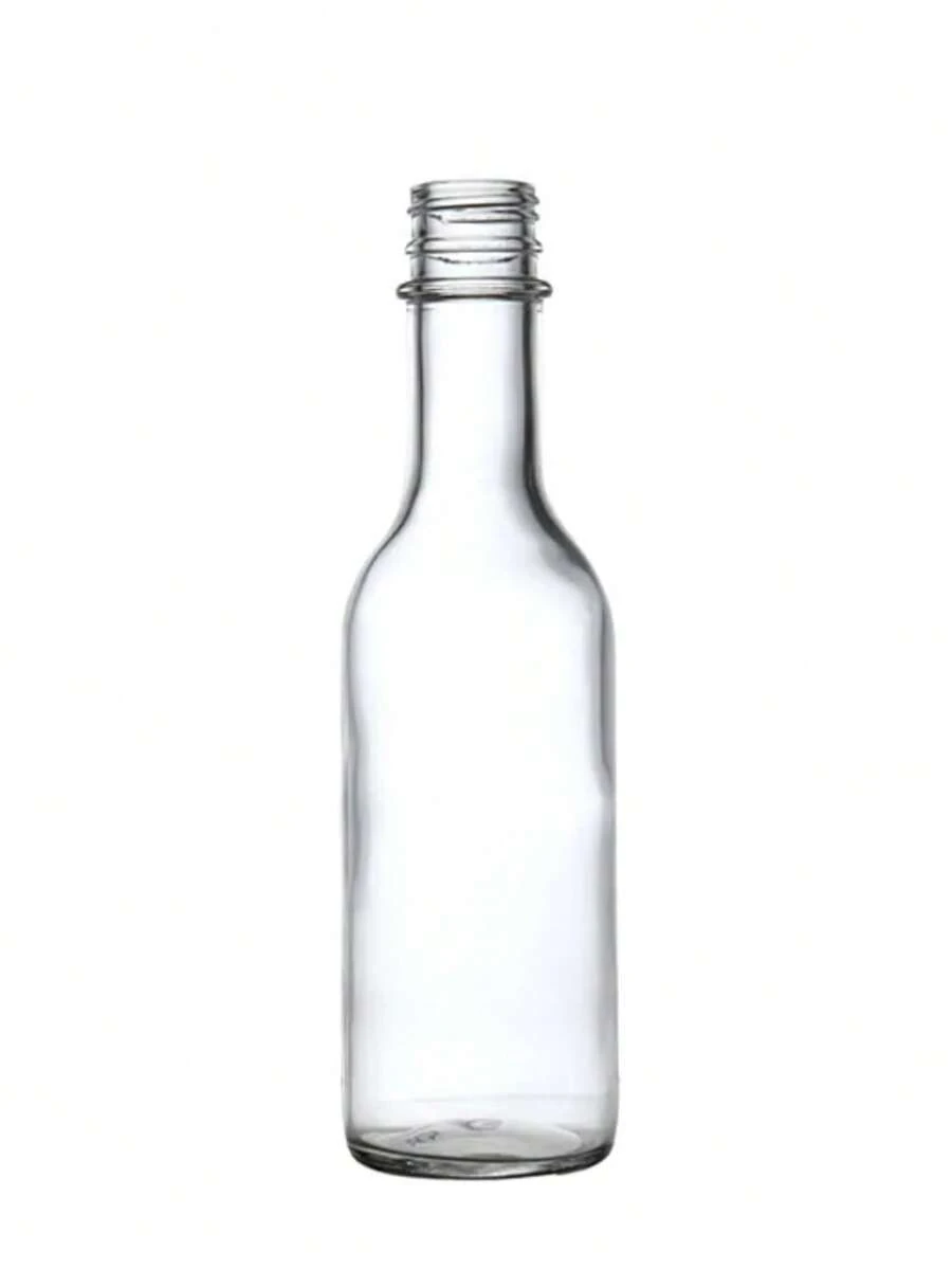 Botella De Vidrio 250 Ml Redonda (24 Piezas) Envase Bebidas - Negro - Ver 1