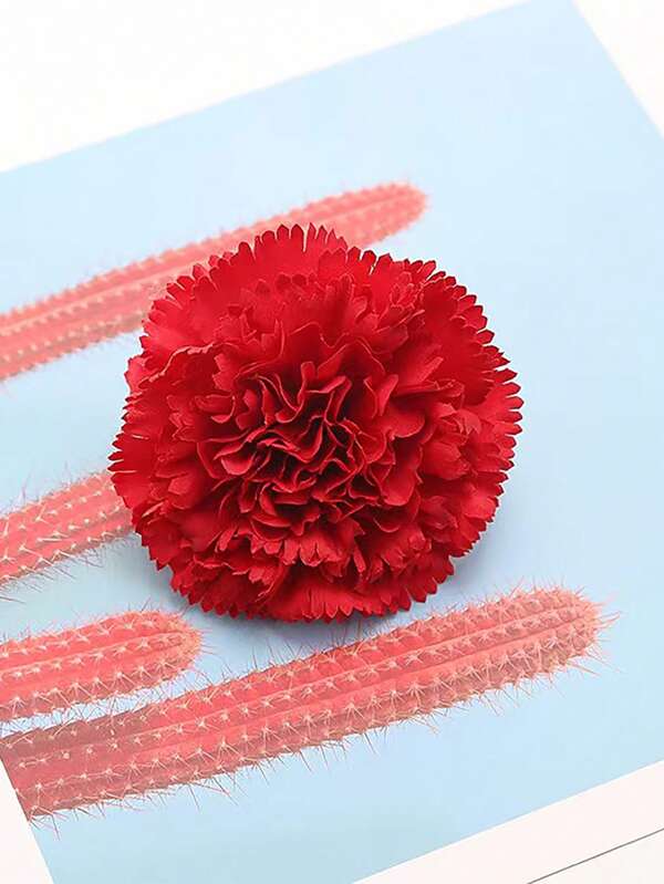 1PC Simulated Carnation Flowers Mother's Day Teacher's Day Gift Box Decoration Fake Flower Head Wedding Silk Cloth Flower Head Hair Clips Claw Clips Hair Claws Hair Slide Hair Barrettes