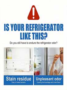 1 Peça Desodorizador e Limpador de Refrigerador, Elimina Odores Desagradáveis, Limpa Profundamente Manchas Rebeldes e Odores Persistentes, Líquido de Limpeza de Refrigerador, Desodorizador e Limpador de Refrigerador