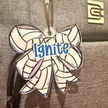 Personalized Sports Bag Charm, With Bow Charm, Cheerleader Tag, Cheerleader, Softball, Valentine's Ball, Basketball Gift, Basketball Souvenir, Valentine's Gift, Birthday Gift, Customized Acrylic Sports Keychain, Backpack Name Tag, Gift - Multicolor - View 5