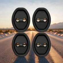 4pcs Universal Silicone Car Door Lock Buckle Protector Covers, Anti-Rust Noise Reduction Interior Accessories For All Vehicle Models - White - View 3