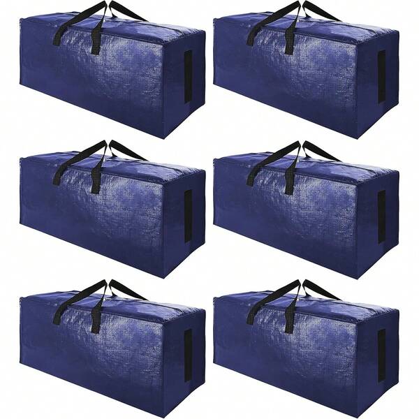 1/2/3/4 piezas Bolsa de actividad extra grande, bolsa de almacenamiento impermeable, equipada con cremallera y asa resistentes, bolsa de almacenamiento resistente, ahorro de espacio, plegable, puede reemplazar la caja de actividades (azul marino)