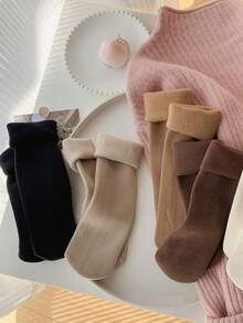 Kit 2 4 Pairs Women's Thick Flexible Thermal Winter Socks 35-42 - Nhiều màu - Xem 7