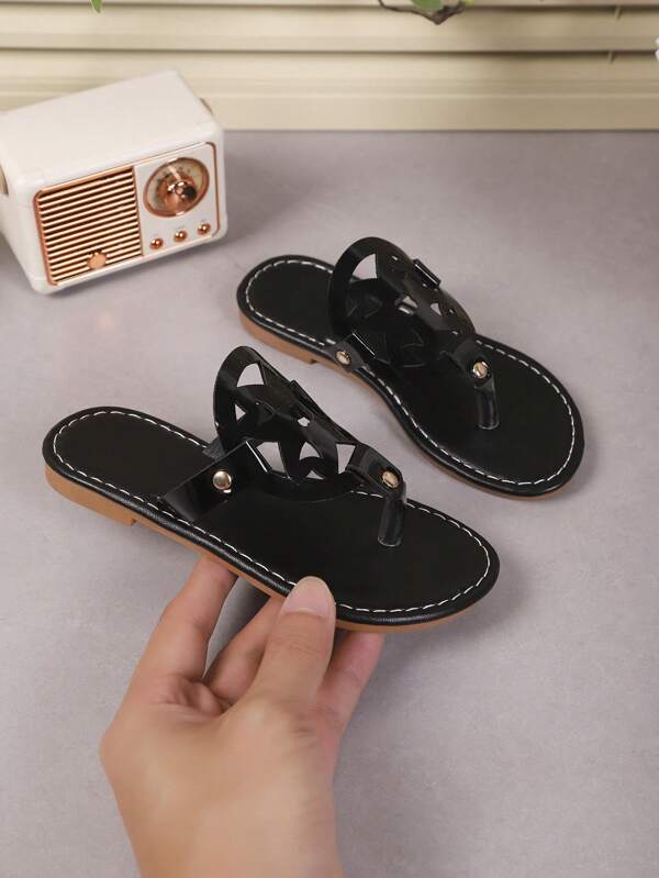 Mädchen Kinder Sommer Flache rutschfeste Flip Flops, stilvolle Zehentrenner Sandalen