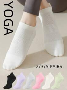 3/5/8 Pairs Of Yoga Fitness Sports Colorful Socks Women's Pilates Mesh Breathable Non-Slip Grip Socks For Dance Yoga Fitness Running