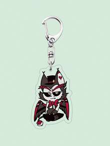 1 可爱动漫卡通人物亚克力钥匙扣背包吊坠，适用于包包和钥匙，是送给粉丝的理想礼物，汽车配件包饰学校万圣节配件教师节包挂绳带身份证夹汽车配件包饰 - 彩色 - 查看 2