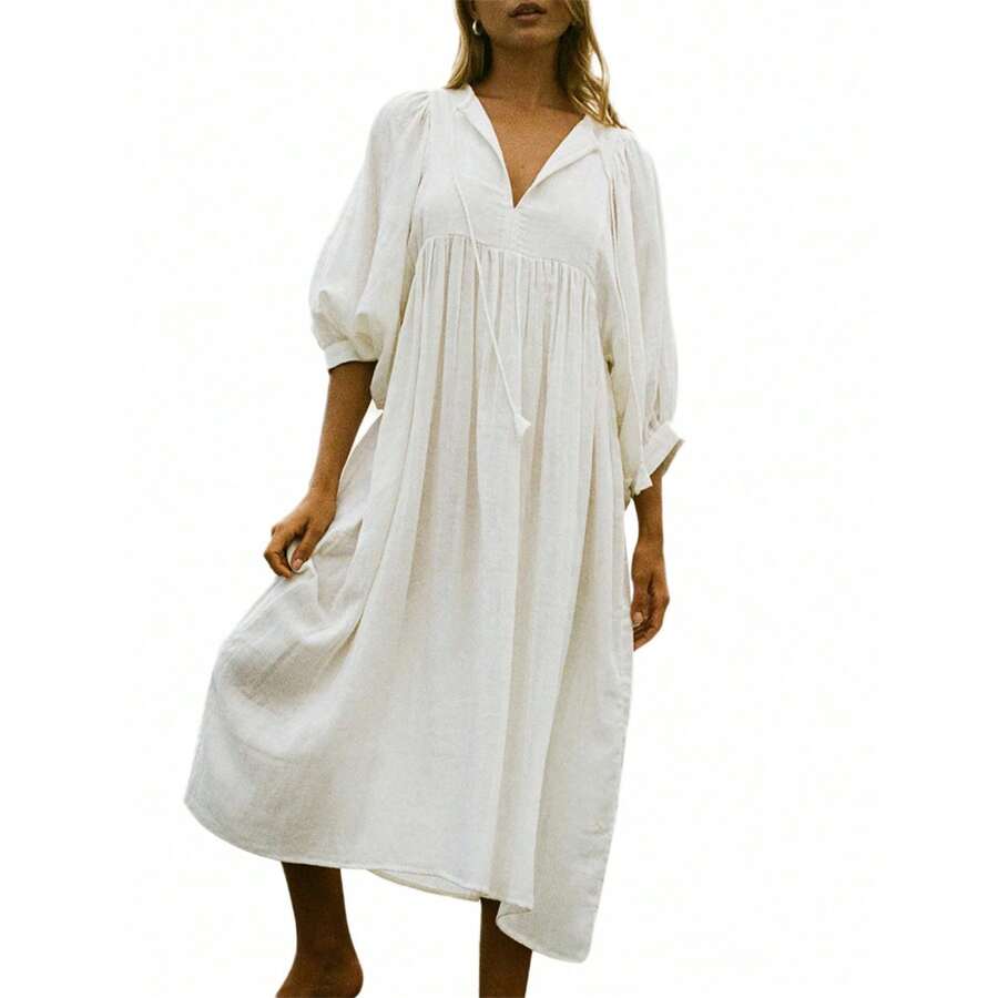 Autumn Winter New Fashionable Green Fruit Collar Slim Fit Long Dress Solid Color Waist Cinched Hem Slit Long Sleeved Dress Women